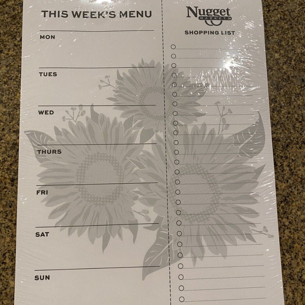 Nugget Weekly Meal Planner Pad with Magnet for Fridge Shopping List - Meal Plan